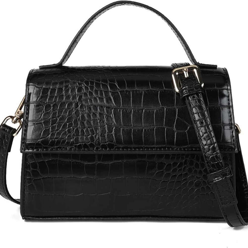 Small Leather Crossbody Purse for Women Top Handle Shoulder Bag